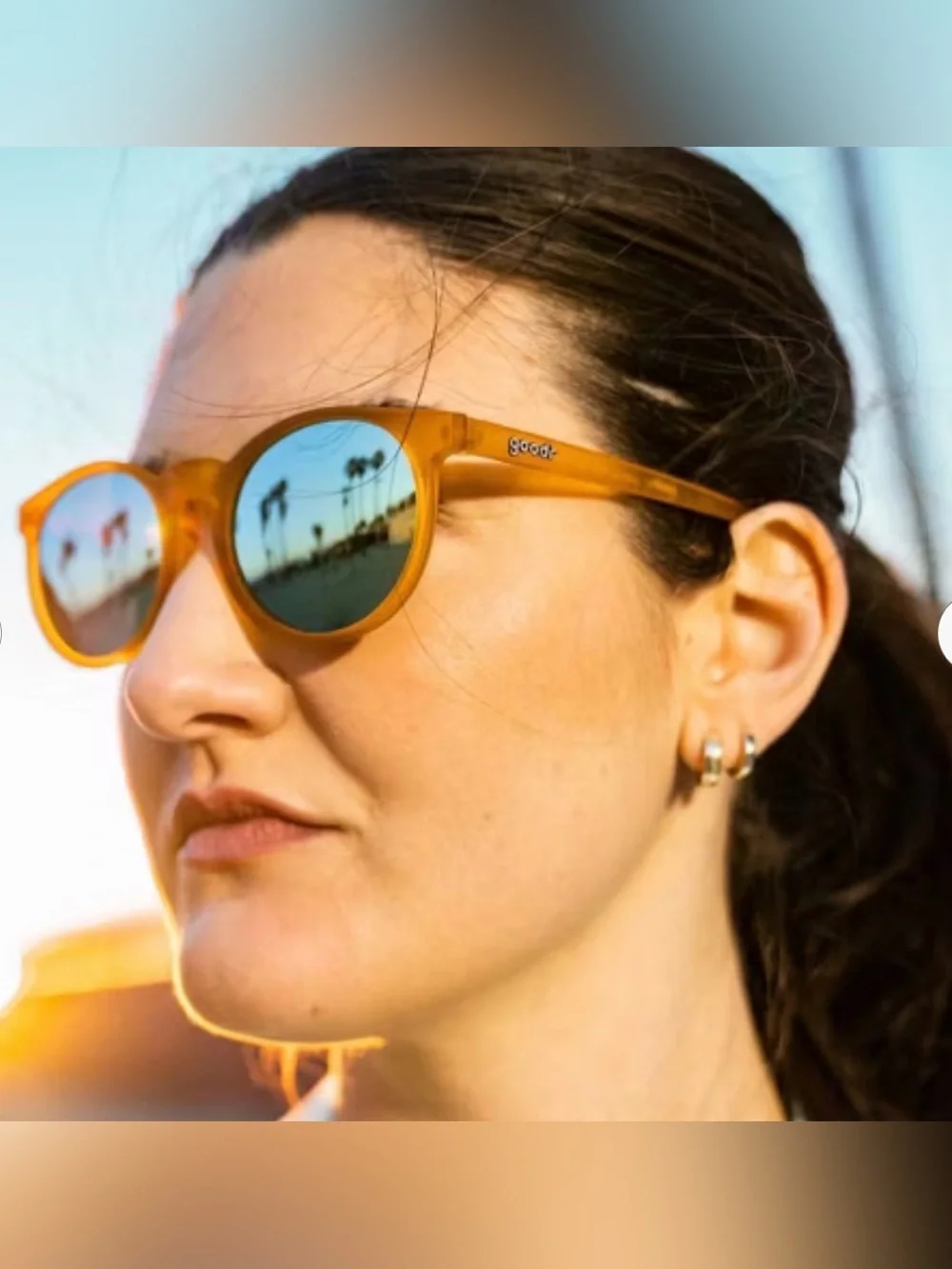goodr Adult Circle G Freshly Baked Man Buns Plastic Round Sunglasses - Orange